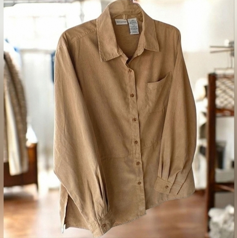White Stag Microsuede Loose Fit Lined Button Lightweight Blazer/Jacket. Sz. L/XL